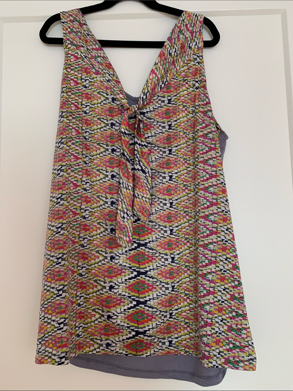 The Limited Multicolor Geometric Tie-Back Tank Top